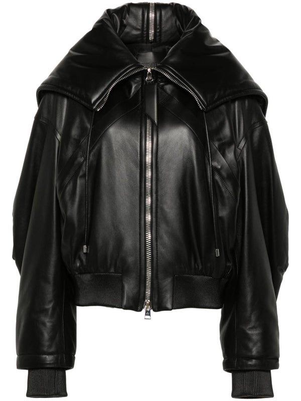 The Attico Leather Bomber Jacket