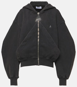 The Attico Logo cotton jersey zip-up hoodie