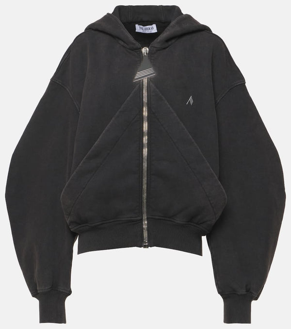 The Attico Logo cotton jersey zip-up hoodie