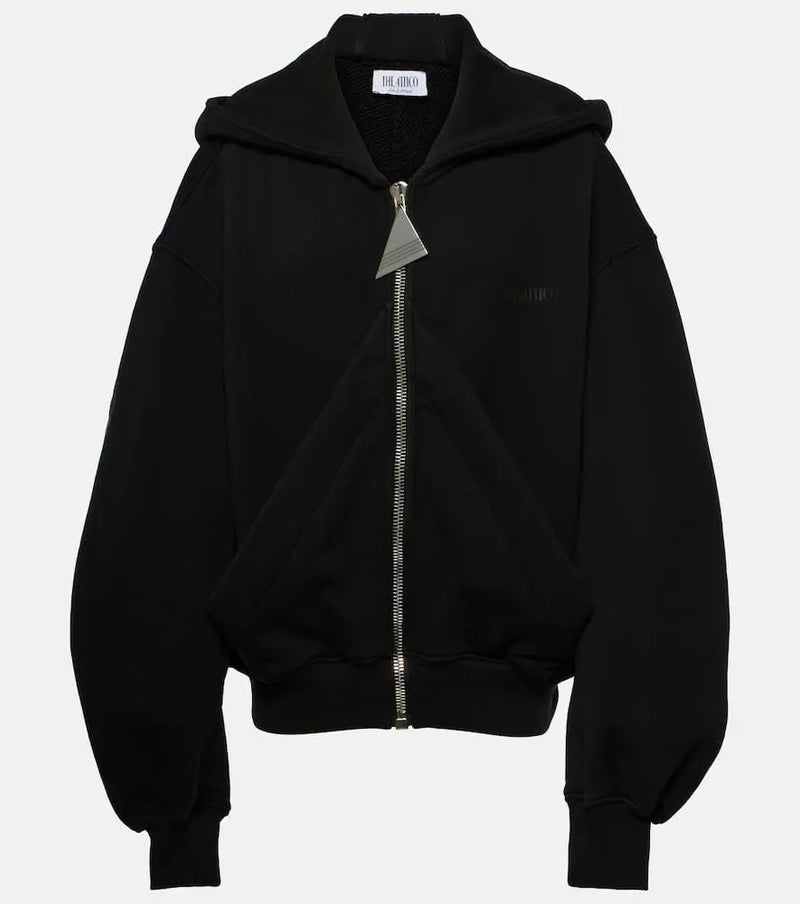 The Attico Oversized cotton zip-up hoodie | LYBSTORE