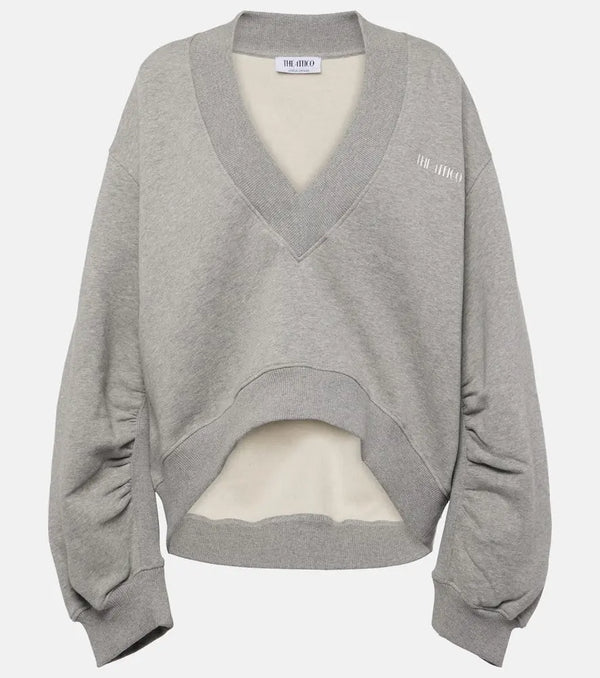 The Attico Oversized cropped cotton sweatshirt | LYBSTORE