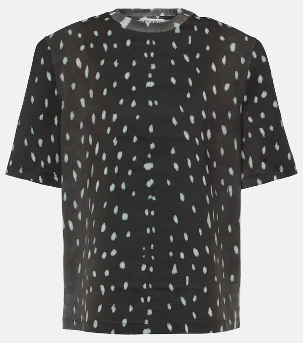 The Attico Padded printed cotton T-shirt | LYBSTORE