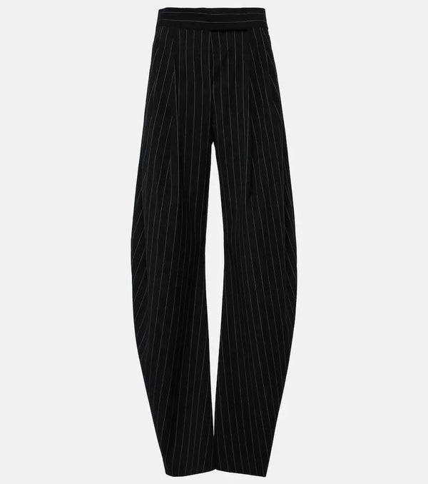 The Attico Pinstripe high-rise wide-leg pants | LYBSTORE