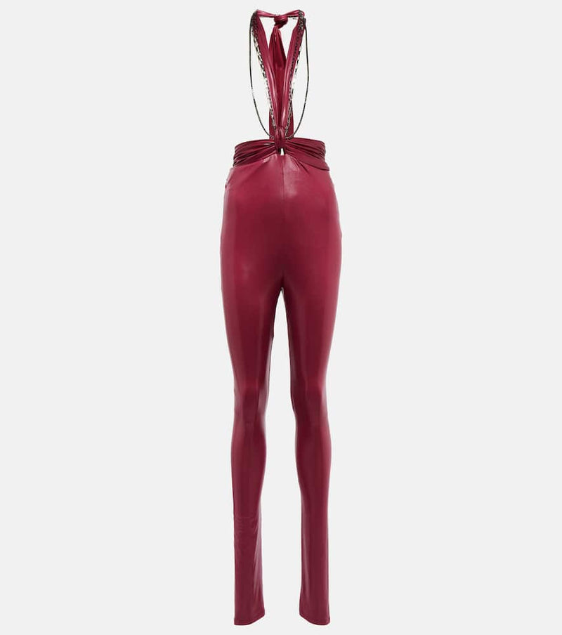 The Attico Ruby chain-trimmed leggings