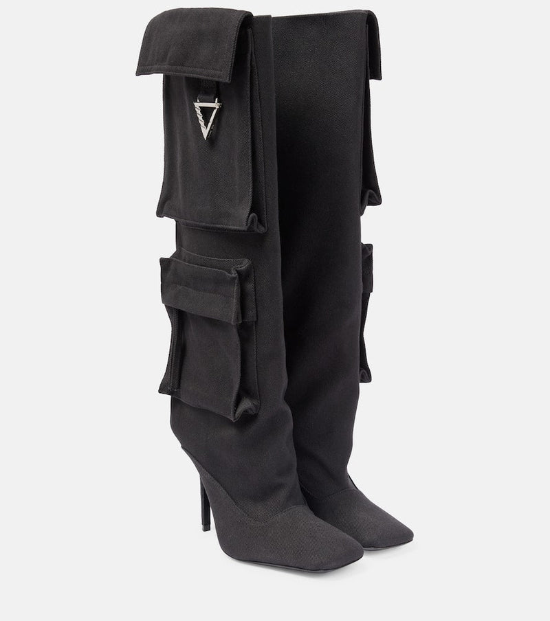 The Attico Sienna canvas knee-high boots