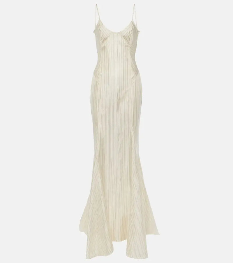 The Attico Striped satin slip dress | LYBSTORE