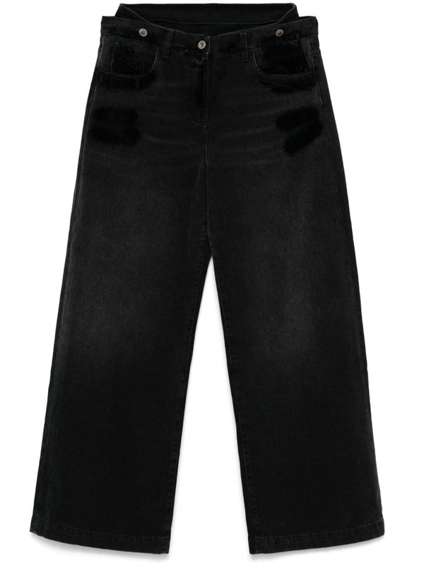 The Attico Wide Leg Denim Jeans