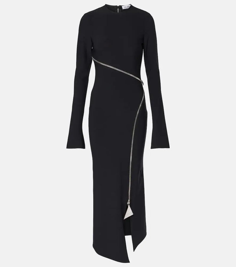 The Attico Zip-up jersey midi dress | LYBSTORE