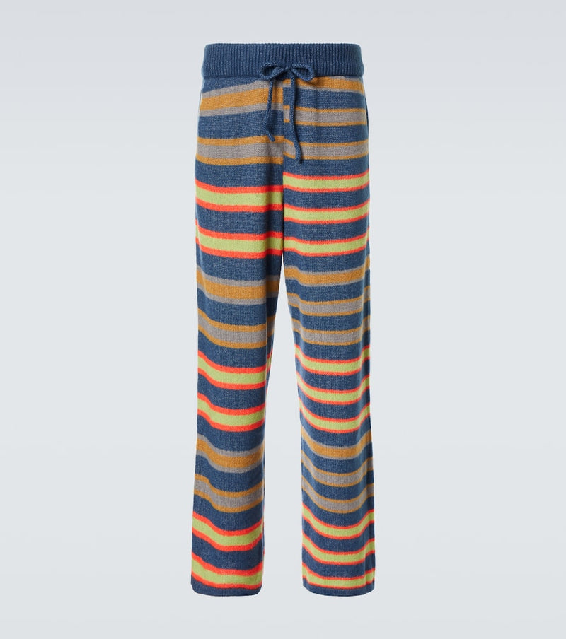 The Elder Statesman Leo striped cashmere and cotton pants