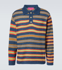 The Elder Statesman Leo striped cashmere and cotton polo sweater