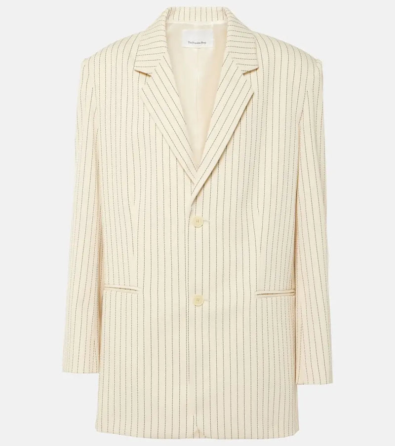 The Frankie Shop Aiden pinstripe twill blazer | LYBSTORE