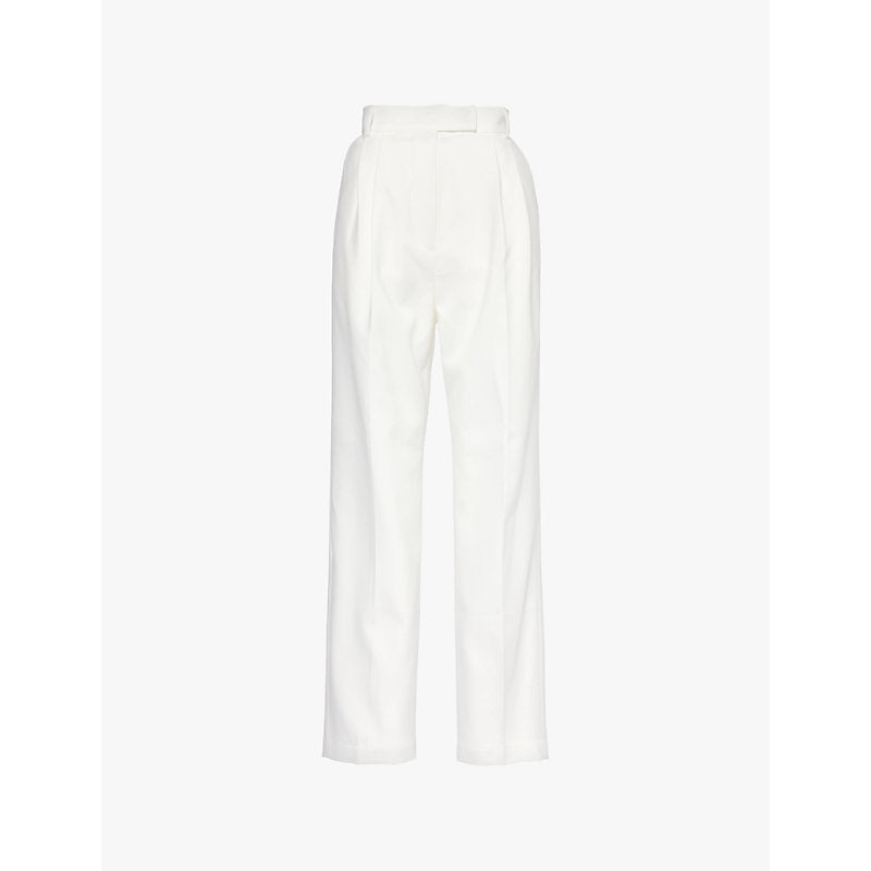 Womens The Frankie Shop Bea straight-leg mid-rise stretch-woven trousers