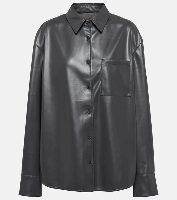 The Frankie Shop Chrissie faux leather shirt | LYBSTORE