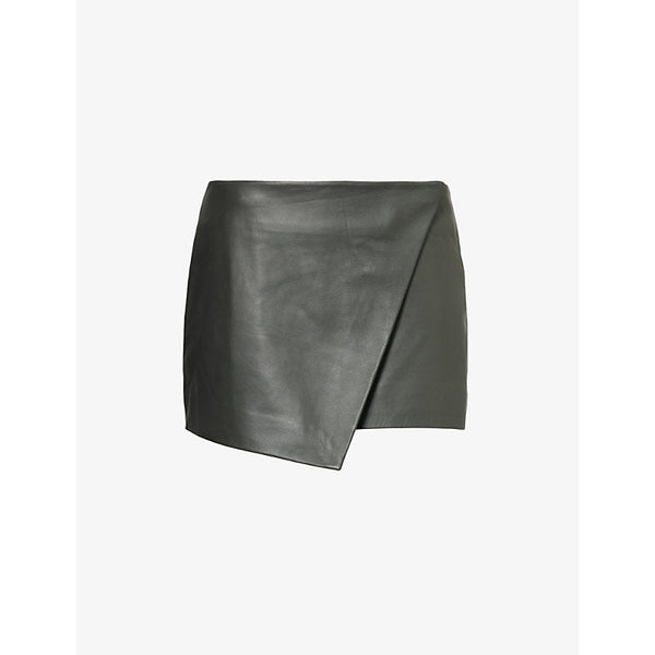 Womens The Frankie Shop Cleo wrap-around leather mini skirt