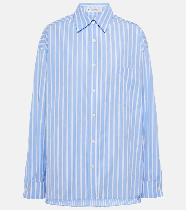 The Frankie Shop Georgia striped cotton-blend shirt | LYBSTORE