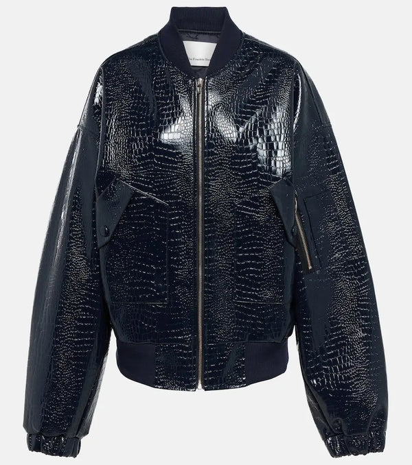 The Frankie Shop Hane croc-effect bomber jacket | LYBSTORE