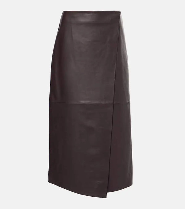 The Frankie Shop Hedi leather wrap skirt | LYBSTORE