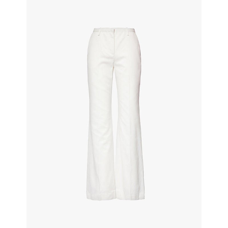 Womens The Frankie Shop Lyra flared-leg twill trousers