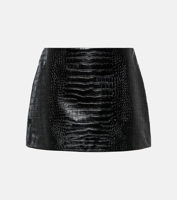 The Frankie Shop Mary croc-effect faux leather miniskirt