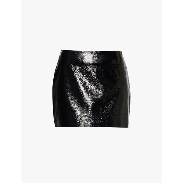 Womens The Frankie Shop Mary high-shine faux-leather mini skirt