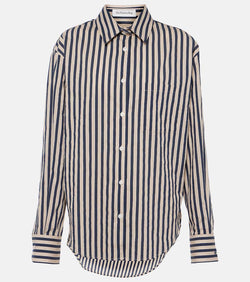 The Frankie Shop Striped cotton-blend shirt