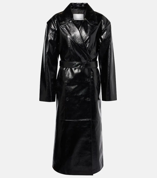 The Frankie Shop Tina faux leather trench coat | LYBSTORE