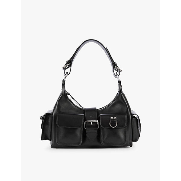 Womens The Kooples Amelia logo-engraved leather shoulder bag