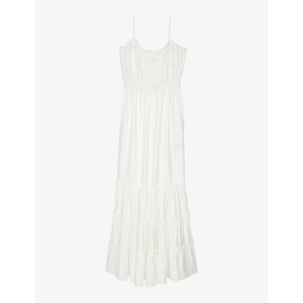 Womens The Kooples Bow-embellished panelled woven maxi dress