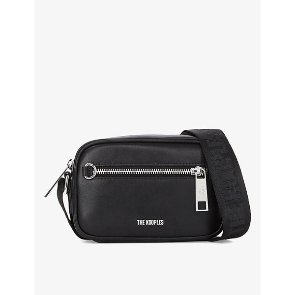 The Kooples Branded-strap leather cross-body bag