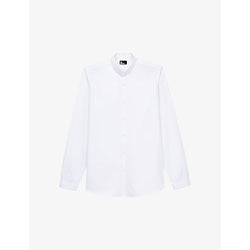 The Kooples Curved-hem slim-fit cotton shirt