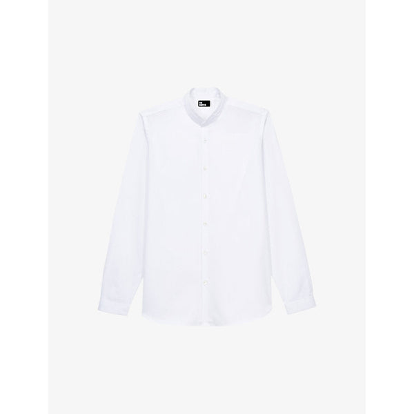 The Kooples Curved-hem slim-fit cotton shirt