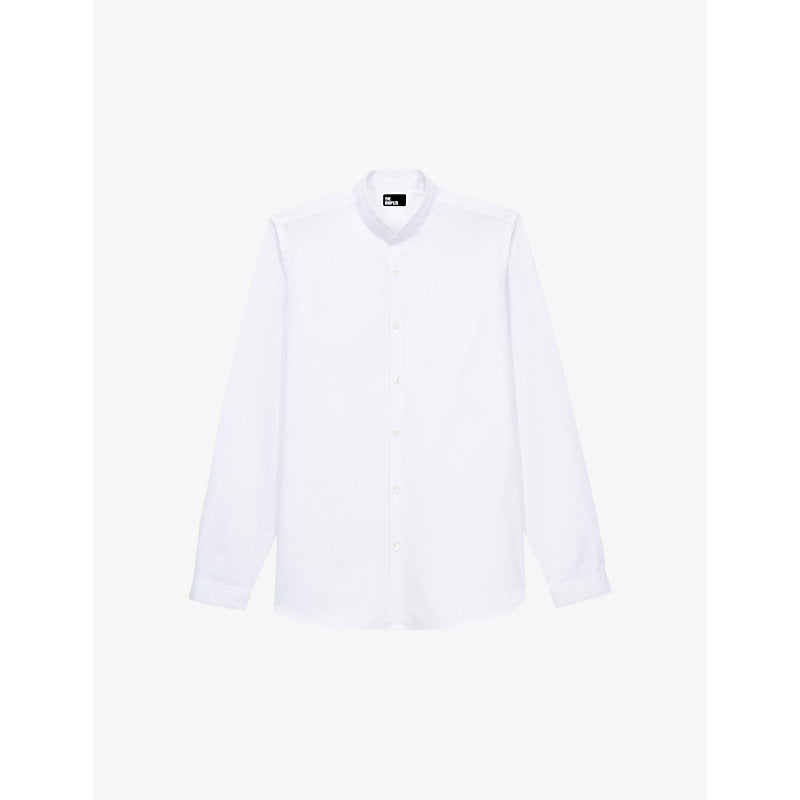 The Kooples Curved-hem slim-fit cotton shirt