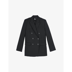 Womens The Kooples Double-breasted peak-lapel wool-blend jacket