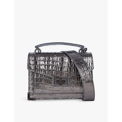 Womens The Kooples Emily small crocodile-embossed leather cross-body bag