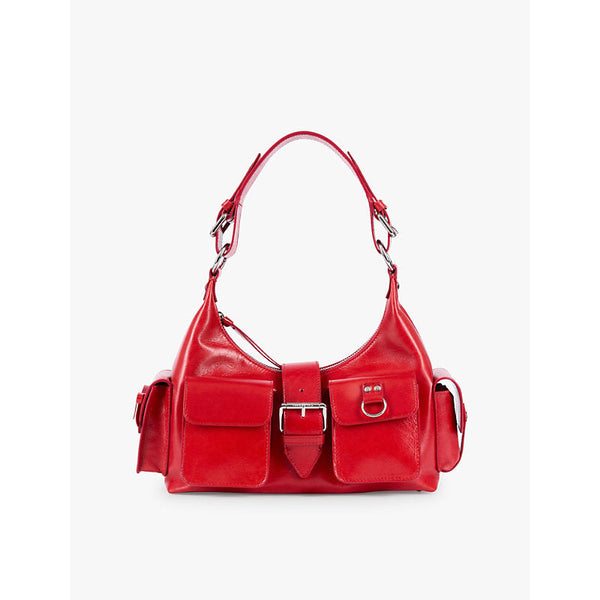 Womens The Kooples Flap-pocket leather shoulder bag