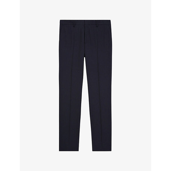 The Kooples Front crease mid-rise slim-fit wool trousers