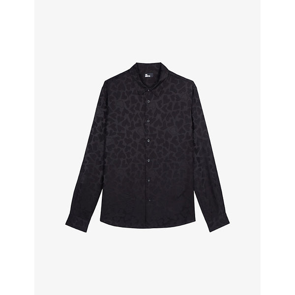 The Kooples Heart-pattern slim-fit long-sleeve woven shirt