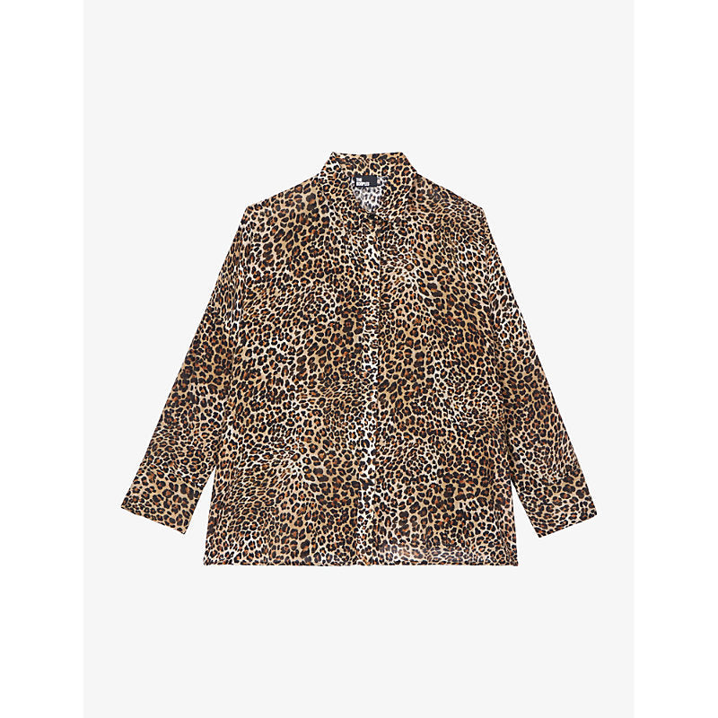  The Kooples Loose printed silk-blend shirt