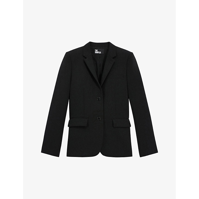 Womens The Kooples Notched-lapel stretch-woven blazer