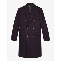 Mens The Kooples Peak-lapel double-breasted wool-blend coat