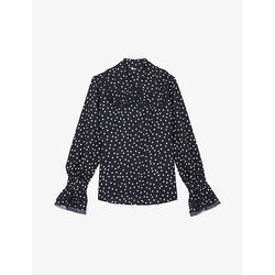 The Kooples Polka dot-print neck-tie woven shirt