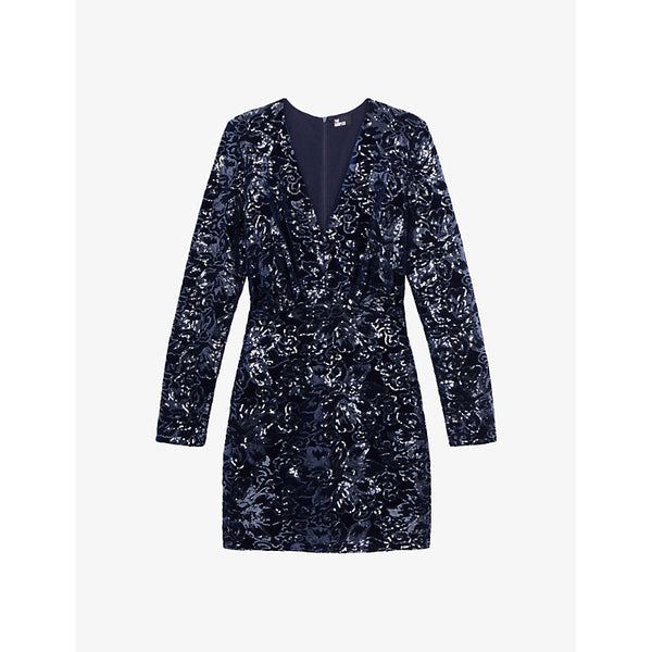 The Kooples Sequin-embellished velvet mini dress | LYBSTORE