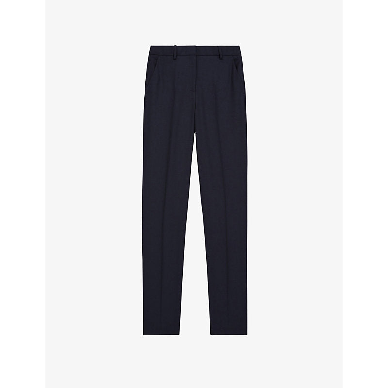 Womens The Kooples Straight-leg tailored stretch-woven trousers