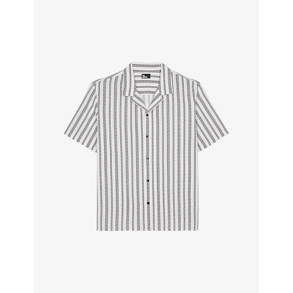 The Kooples Stripe-print straight-cut woven shirt