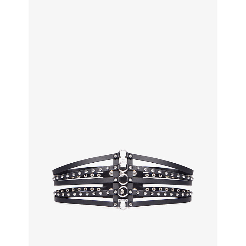 The Kooples Stud-embellished leather corset belt