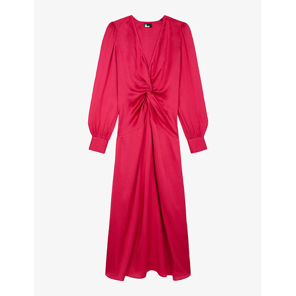 Womens The Kooples Twist-front woven midi dress