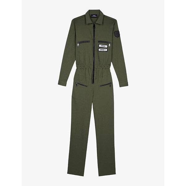 The Kooples x Carolina Ritzler removable-patches stretch-cotton jumpsuit | LYBSTORE