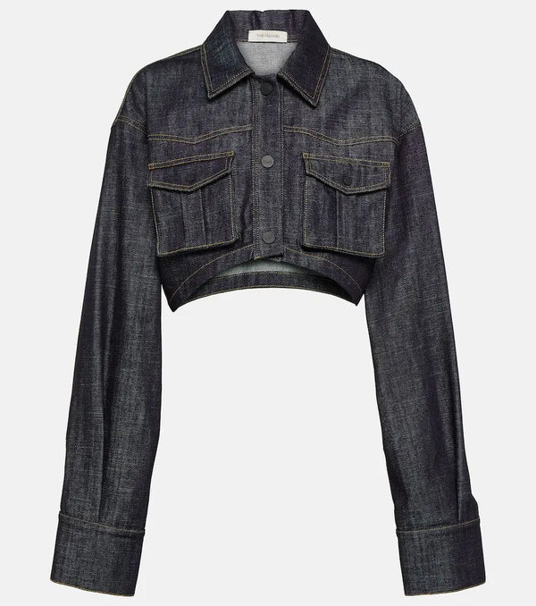 The Mannei Gudari cropped denim blazer | LYBSTORE