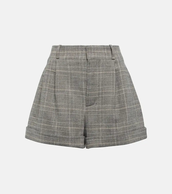 The Mannei Kudebi high-rise wool-blend shorts | LYBSTORE