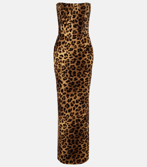 The New Arrivals Ilkyaz Ozel Ambra leopard-print cotton corset gown